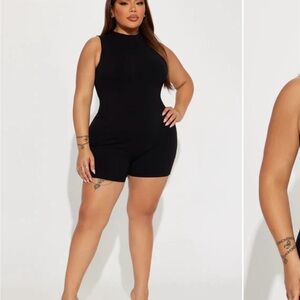 Fashion Nova Amber Snatched Romper- Black